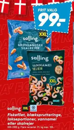 Bilka Fiskefilet, blæksprutteringe, lakseportioner, vannamei eller skalrejer tilbud