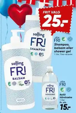 Bilka Shampoo, balsam eller shower gel tilbud