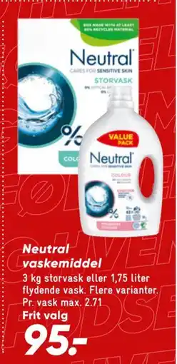 Bilka Neutral vaskemiddel tilbud
