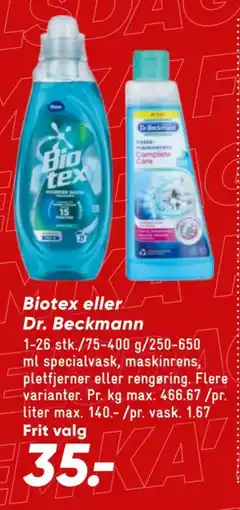 Bilka Biotex eller Dr. Beckmann tilbud