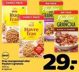 Netto Fras morgenmad eller Paulun's granola tilbud