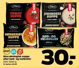 Netto Mou økologisk suppe eller kød- og melboller tilbud