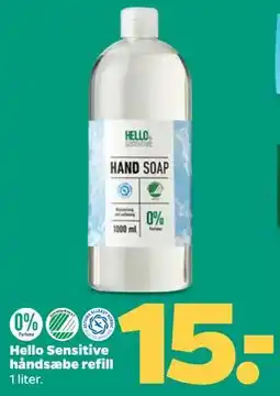 Netto Hello Sensitive håndsæbe refill tilbud