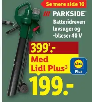 PARKSIDE Batteridreven løvsuger og -blæser 40 V