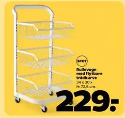 Netto Rullevogn med flytbare trådkurve tilbud