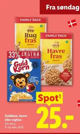 Lidl Guldkorn, havre- eller rugfras tilbud