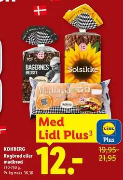 Lidl KOHBERG Rugbrød eller madbrød, App-pris tilbud