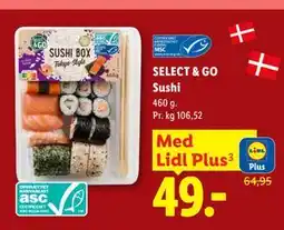 Lidl SELECT & GO Sushi, App-pris tilbud
