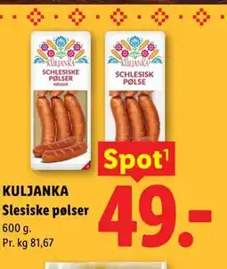 Lidl KULJANKA Slesiske pølser tilbud