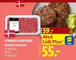 Lidl HIMMERLANDSKØD Hakket oksekød tilbud