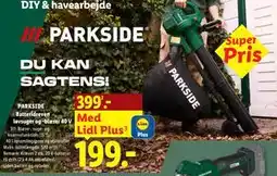 Lidl PARKSIDE Batteridreven løvsuger og -blæser 40 V tilbud