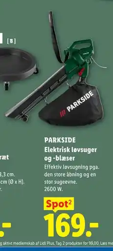 Lidl PARKSIDE Elektrisk løvsuger og -blæser tilbud