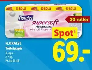Lidl FLORALYS Toiletpapir tilbud