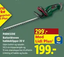 Lidl PARKSIDE Batteridreven hækkeklipper 20 V tilbud