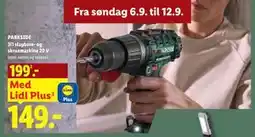 Lidl PARKSIDE 3i1 slagbore- og skruemaskine 20 V tilbud