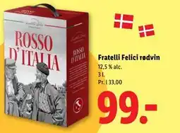Lidl Fratelli Felici rødvin tilbud