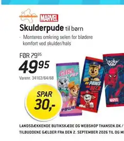 Thansen Marvel Skulderpude til børn tilbud