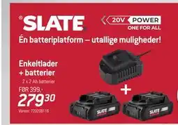 Thansen SLATE Enkeltlader + batterier tilbud