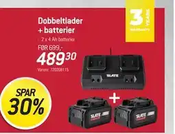 Thansen SLATE Dobbeltlader + batterier tilbud