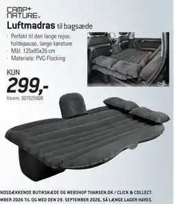 Thansen CAMP+ NATURE Luftmadras til bagsæde tilbud