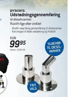 Thansen BYRON'S Udstødningsgennemføring til dieselvarmer tilbud