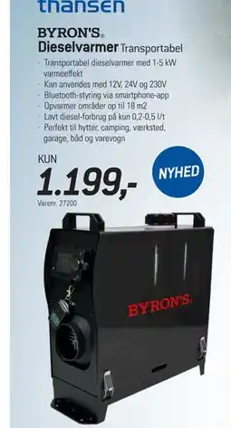 Thansen BYRON'S Dieselvarmer tilbud