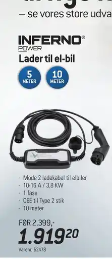 Thansen INFERNO POWER Lader til el-bil tilbud