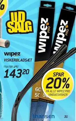Thansen wipez PRO VISKERBLADSÆT tilbud
