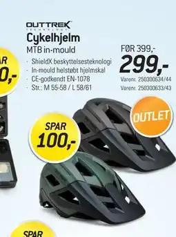 Thansen OUTTREK Cykelhjelm MTB in-mould tilbud