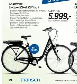 Thansen X-ZITE El-cykel 26 el. 28 tilbud
