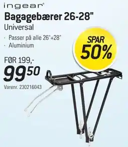 Thansen ingear Bagagebærer 26-28 Universal tilbud