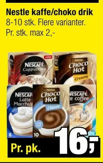 Calle Nestle kaffe/choko drik tilbud