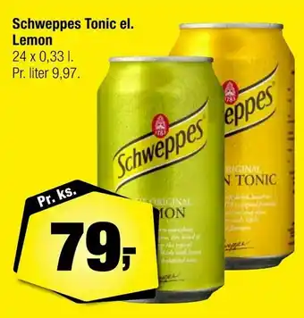 Calle Schweppes Tonic el. Lemon tilbud