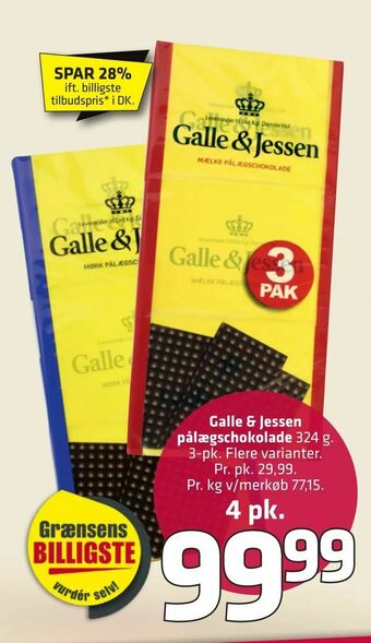Fleggaard Galle & Jessen pålægschokolade tilbud