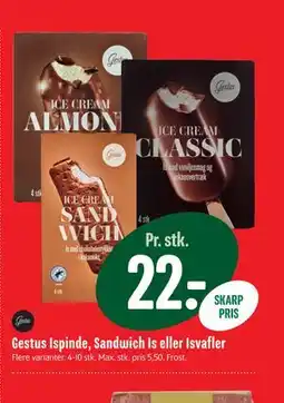 Min Købmand Gestus Ispinde, Sandwich Is eller Isvafler tilbud