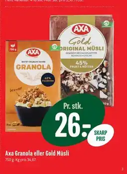 Min Købmand Axa Granola eller Gold Müsli tilbud