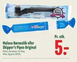 Min Købmand Malaco Børneslik eller Skipper’s Pipes Original tilbud