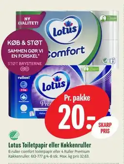 Min Købmand Lotus Toiletpapir eller Køkkenruller tilbud