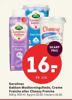 SPAR Karolines Køkken Madlavningsfløde, Creme Fraiche eller Cheasy Fraiche tilbud