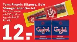 SPAR Toms Pingvin Slikpose, Go’e Stænger eller Ga-Jol tilbud