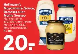 SPAR Hellmann’s Mayonnaise, Sauce, Dressing eller Maille Sennep tilbud