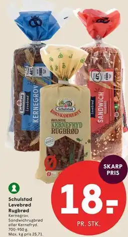 SPAR Schulstad Levebrød Rugbrød tilbud