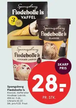 SPAR Spangsberg Flødebolle Is tilbud