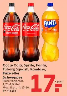 SPAR Coca-Cola, Sprite, Fanta, Tuborg Squash, Ramlösa, Fuze eller Schweppes tilbud