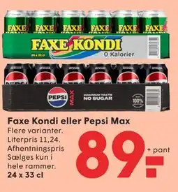 SPAR Faxe Kondi eller Pepsi Max tilbud