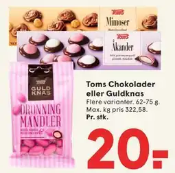 SPAR Toms Chokolader eller Guldknas tilbud