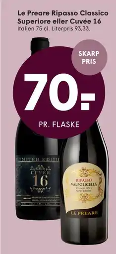 SPAR Le Preare Ripasso Classico Superiore eller Cuvée 16 tilbud