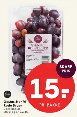 SPAR Gestus Stenfri Røde Druer tilbud