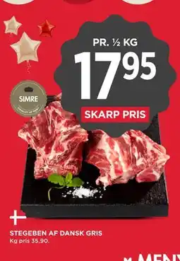 MENY STEGEBEN AF DANSK GRIS tilbud