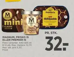 MENY MAGNUM, FRISKO IS ELLER PREMIER IS tilbud